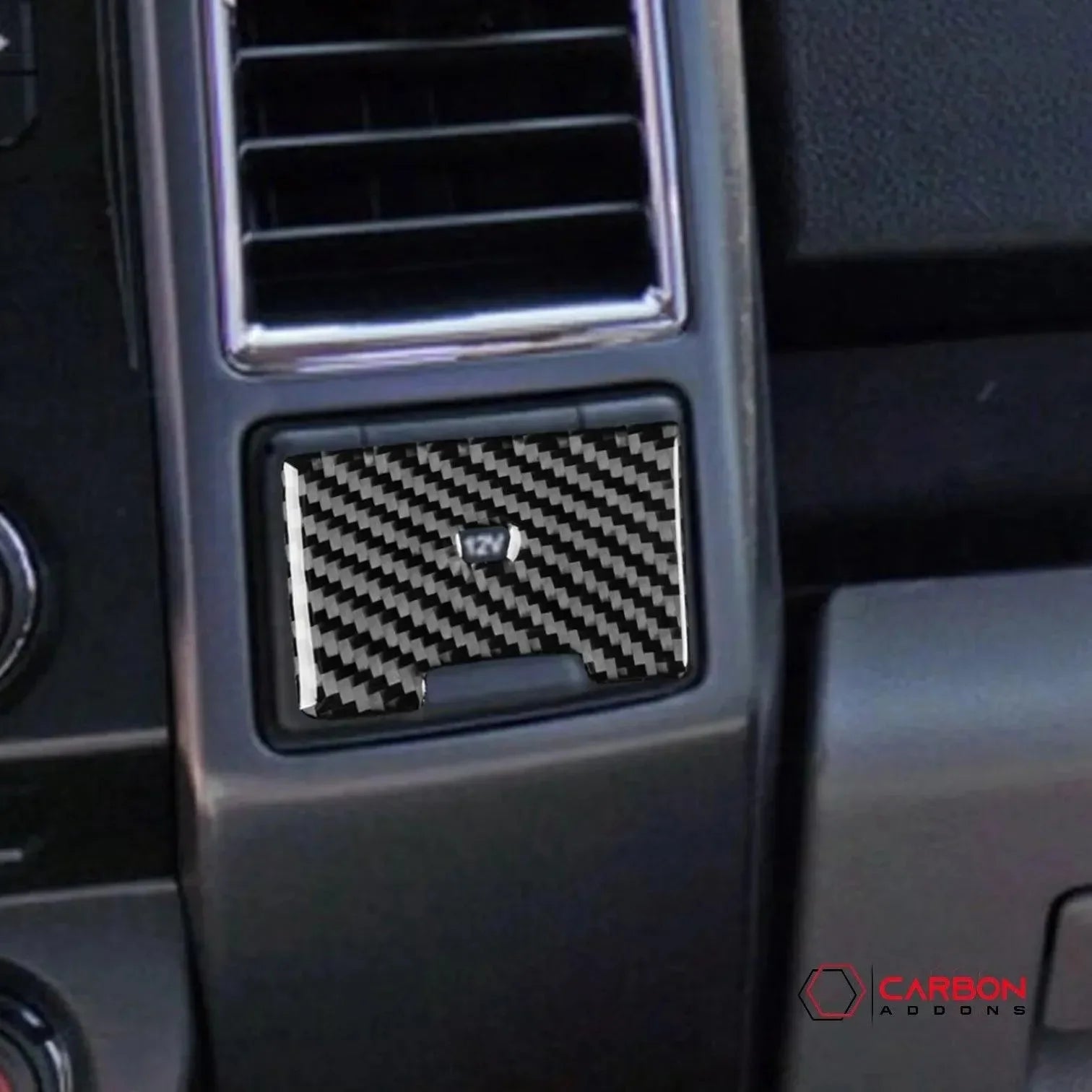 2pcs] Real Carbon Dash Center AC Vent Control Trim Overlay