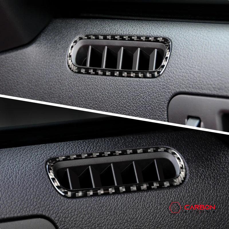 [2pcs] Real Carbon Fiber Door AC Vent trim Overlay For Ford Mustang 2010-2014 - carbonaddons Carbon Fiber Parts, Accessories, Upgrades, Mods