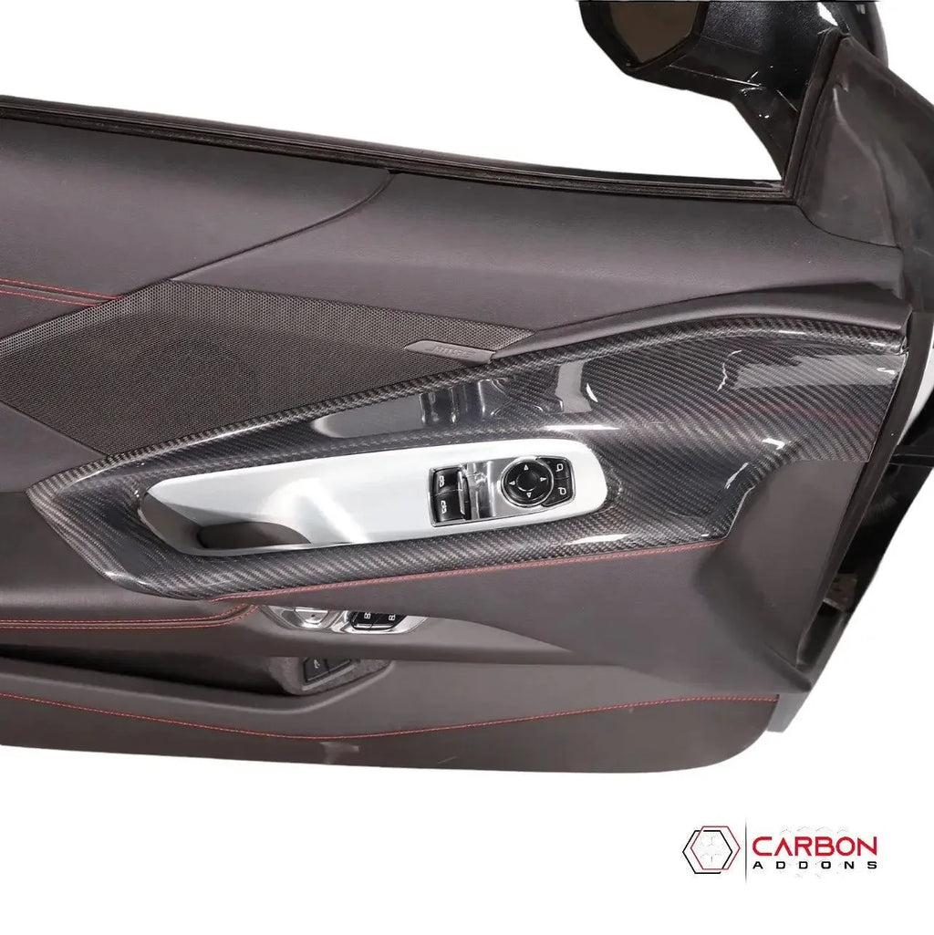 C8 Corvette Real Carbon Fiber Window Switch Outer Trim Panel Frame ...