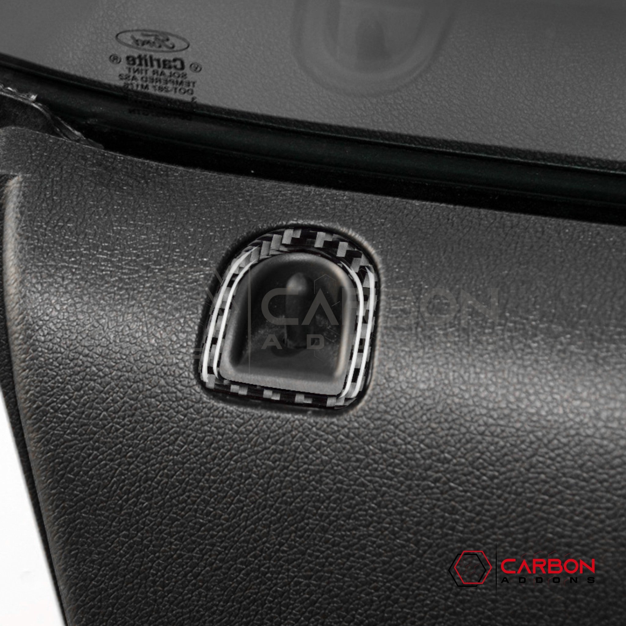 Real Carbon Fiber Door Lock Trim Overlay | Mustang 2005-2009