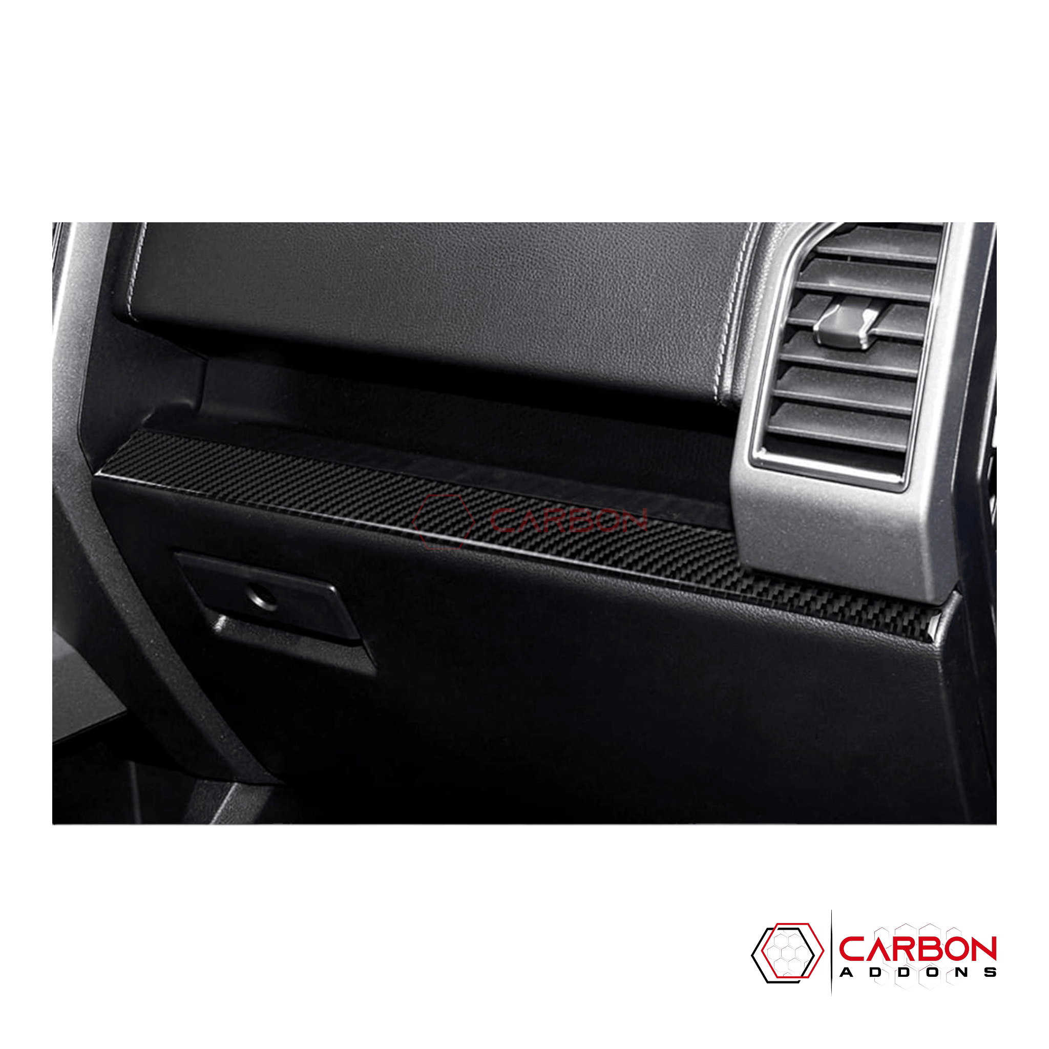 [3pcs] Real Carbon Fiber Dashboard Trim Overlay | 2015-2020 Ford F150 - carbonaddons Carbon Fiber Parts, Accessories, Upgrades, Mods