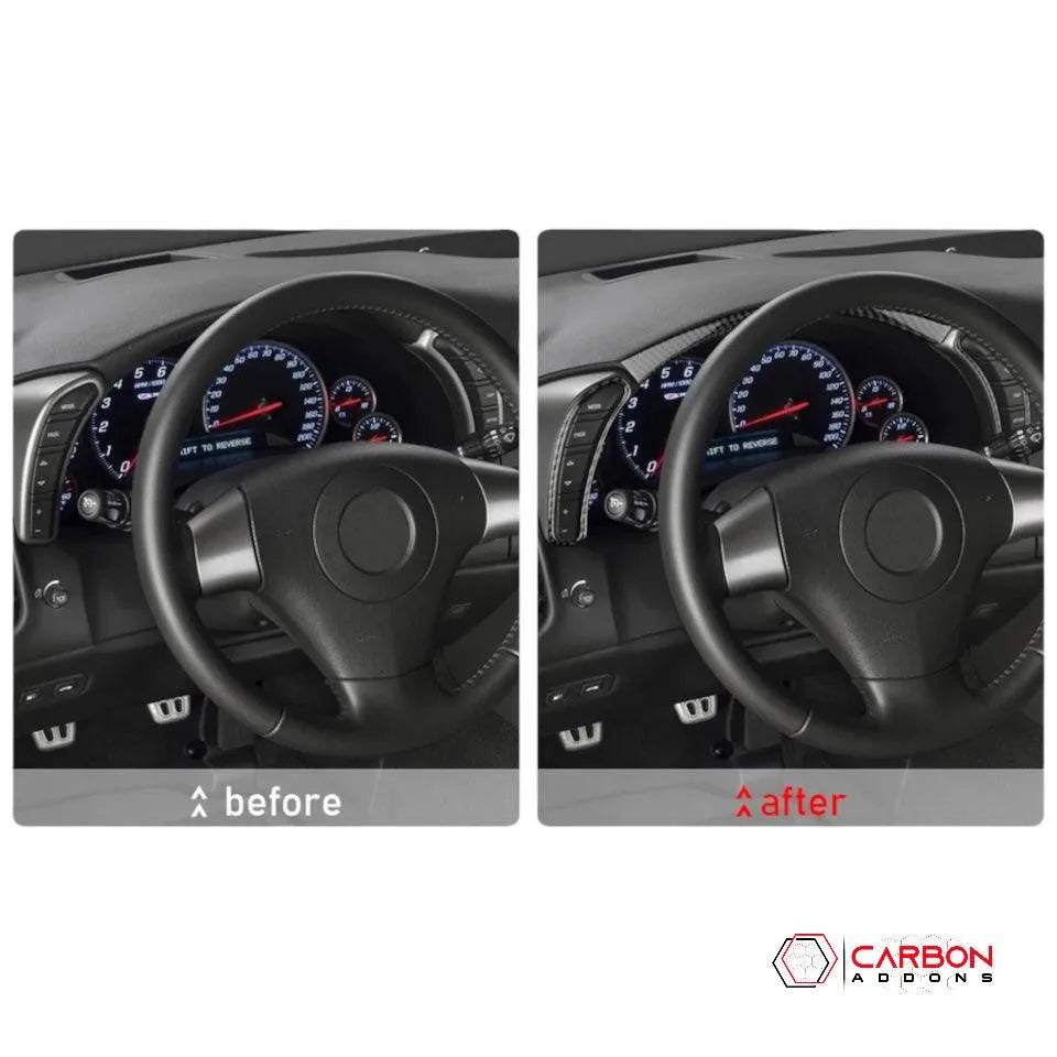 [3pcs] Real Carbon Fiber Gauge Cluster Surround Trim Overlay | C6 2005-2013 Corvette - carbonaddons Carbon Fiber Parts, Accessories, Upgrades, Mods