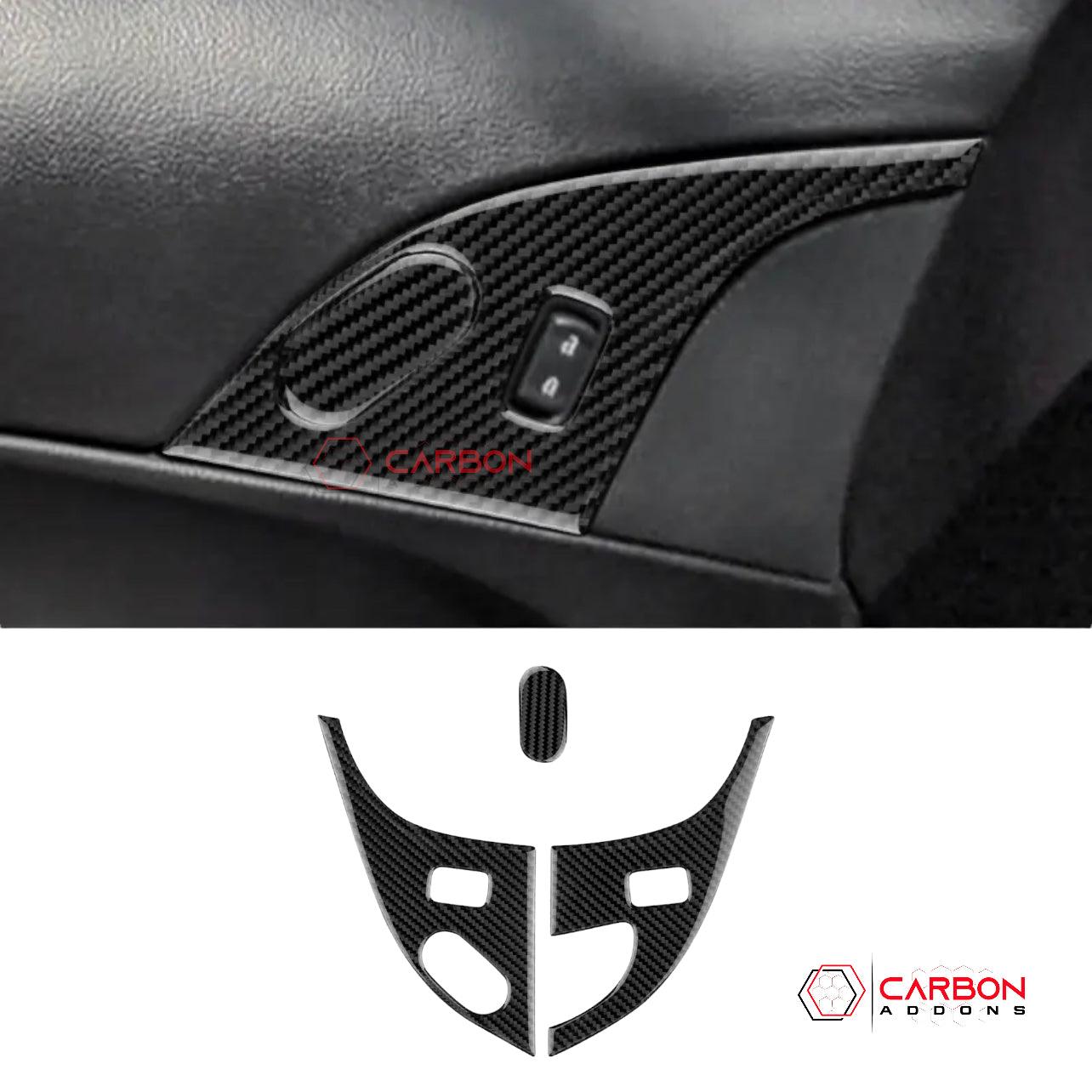 [3pcs Set] Real Carbon Fiber Door Lock Panel Switch Frame Overlay | C6 2005-2013 Corvette - carbonaddons Carbon Fiber Parts, Accessories, Upgrades, Mods