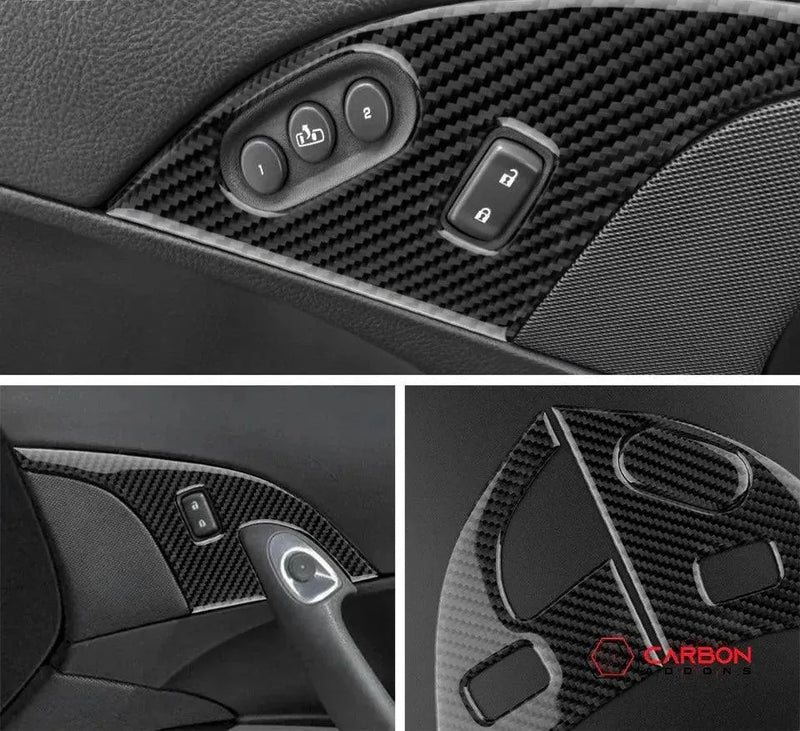 C6 Corvette Carbon Fiber Looking Oxidized Pendant - Sterling Silver