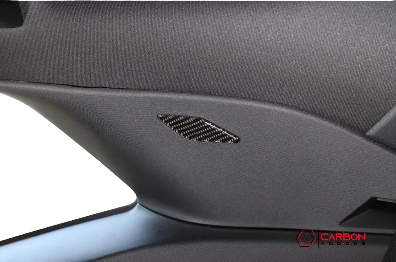 [4pcs] Carbon Fiber Interior Rear Seat Side Trim Overlay for Dodge Challenger 2015-2023 - carbonaddons Carbon Fiber Parts, Accessories, Upgrades, Mods