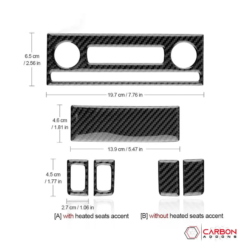 [4pcs] Real Carbon Fiber AC Control Panel Overlay | C6 2005-2013 Corvette - carbonaddons Carbon Fiber Parts, Accessories, Upgrades, Mods