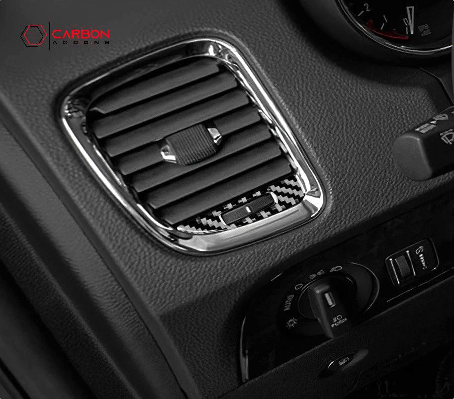 [4pcs] Real Carbon Fiber Dash AC Vent Control Trim Overlay for 2011-2020 Dodge Durango - carbonaddons Carbon Fiber Parts, Accessories, Upgrades, Mods