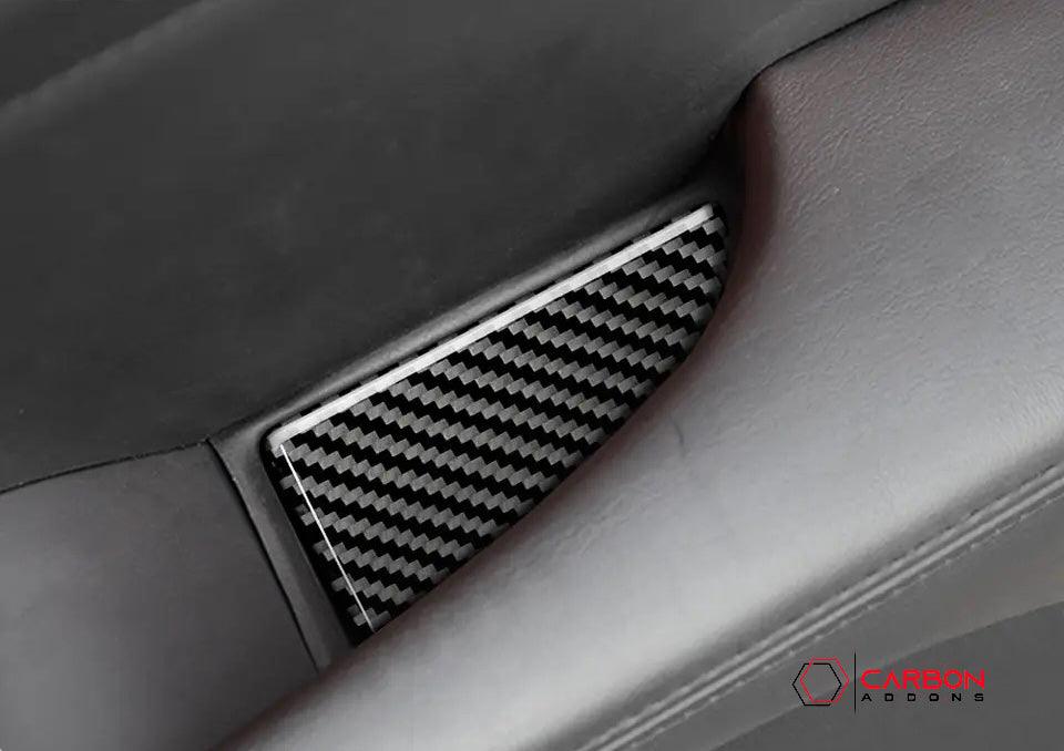 [5pcs] Carbon Fiber Rear Sit Cup Holder and Door Panel Groove Overlay for Dodge Challenger 2015-2023 - carbonaddons Carbon Fiber Parts, Accessories, Upgrades, Mods