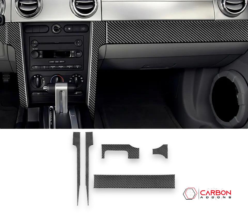 [5pcs] Real Carbon Fiber Lower Dash Overlay for Ford Mustang 2005-2009 - carbonaddons Carbon Fiber Parts, Accessories, Upgrades, Mods