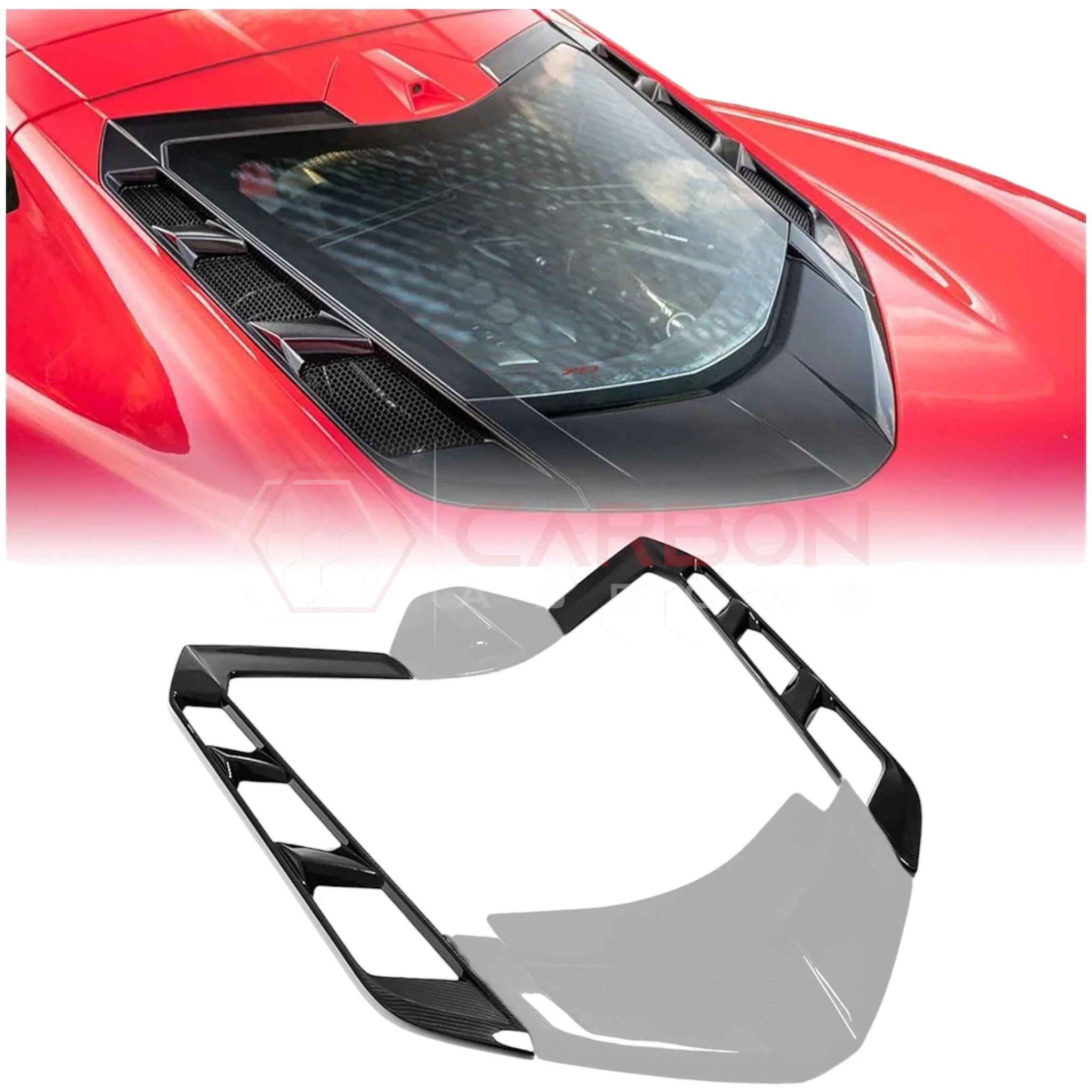 C8 Corvette Real Carbon Fiber Rear Hatch Vent Covers | Exterior Upgrade (2020–2026)
