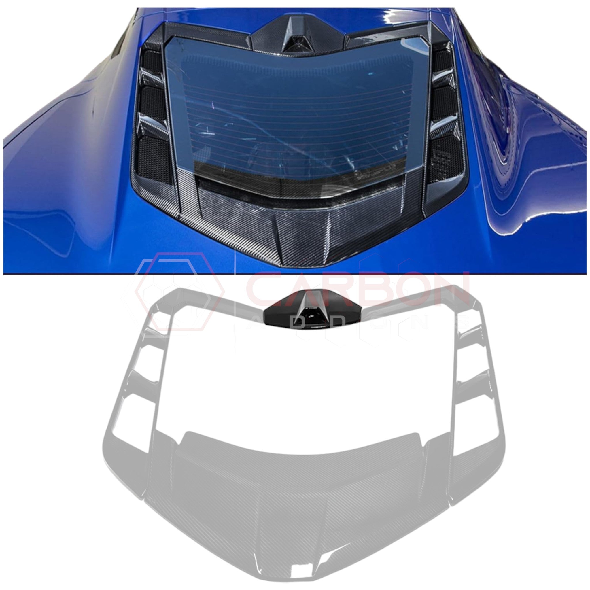 C8 Corvette Carbon Fiber Rear Camera Decklid Housing Trim Cover | Exterior Overlay (2020–2026 Coupe)