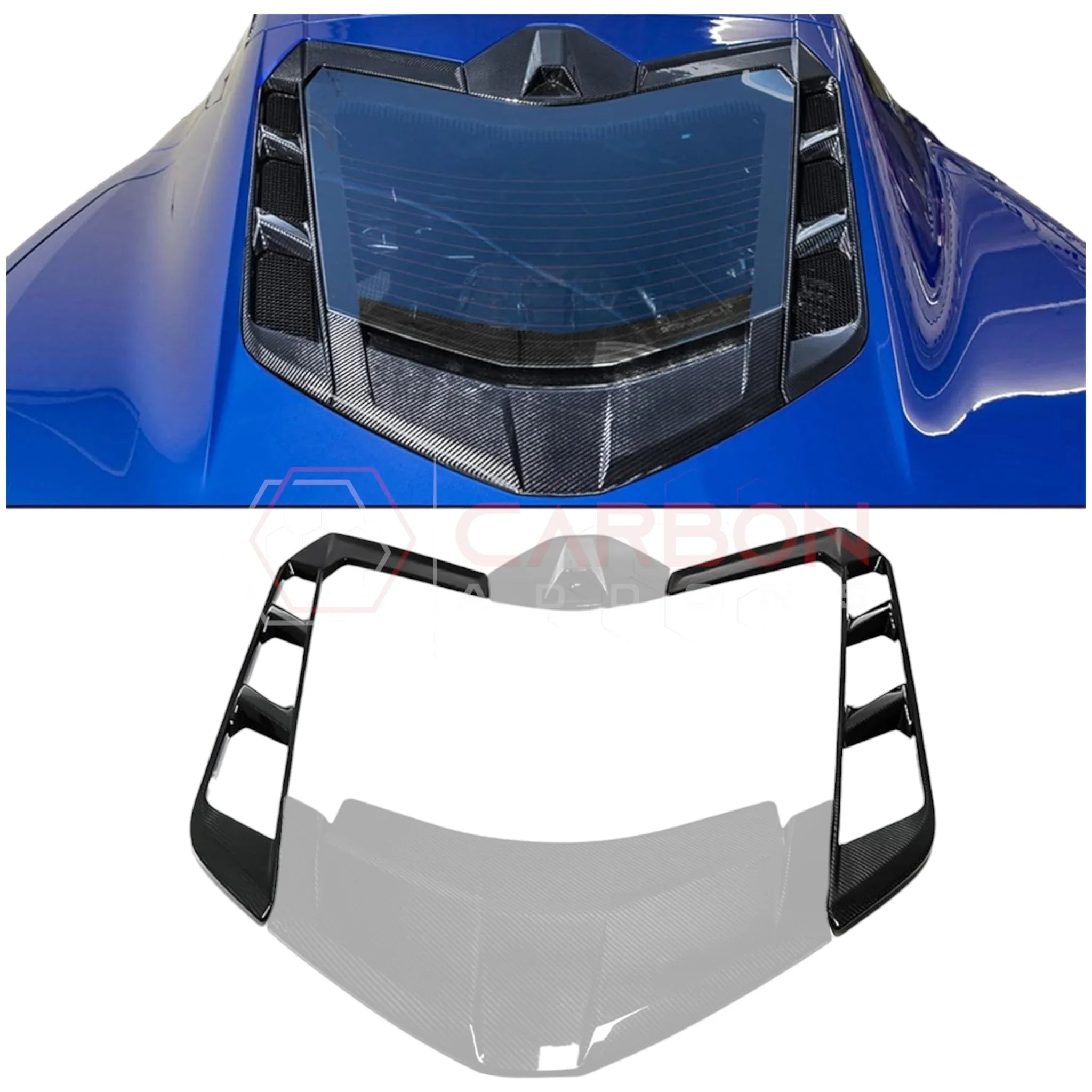 C8 Corvette Real Carbon Fiber Rear Hatch Vent Covers | Exterior Upgrade (2020–2026)