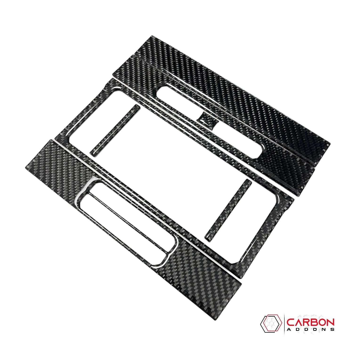 [7pcs] Real Carbon Fiber Infotainment Radio Trim Overlay | 2015-2020 Ford F150 - carbonaddons Carbon Fiber Parts, Accessories, Upgrades, Mods