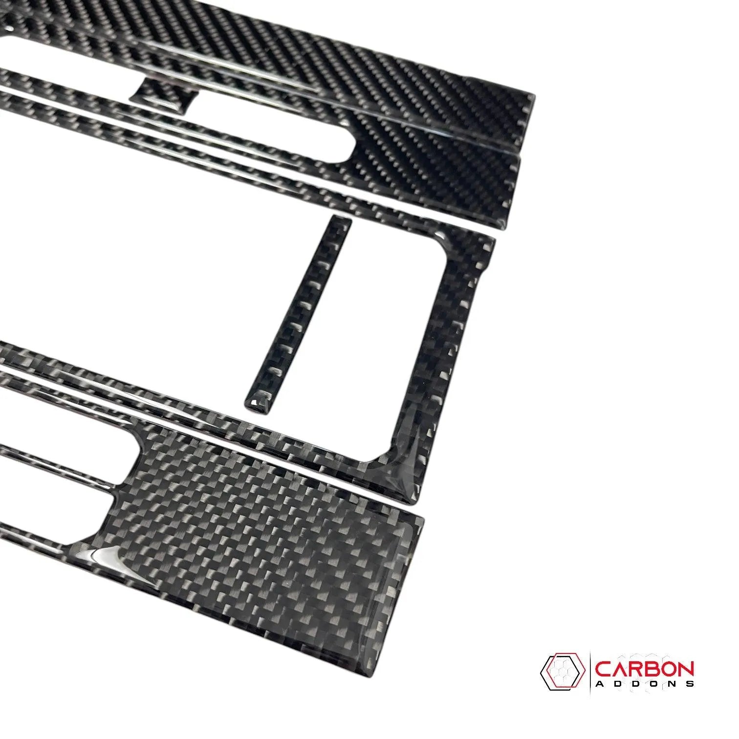 [7pcs] Real Carbon Fiber Infotainment Radio Trim Overlay | 2015-2020 Ford F150 - carbonaddons Carbon Fiber Parts, Accessories, Upgrades, Mods