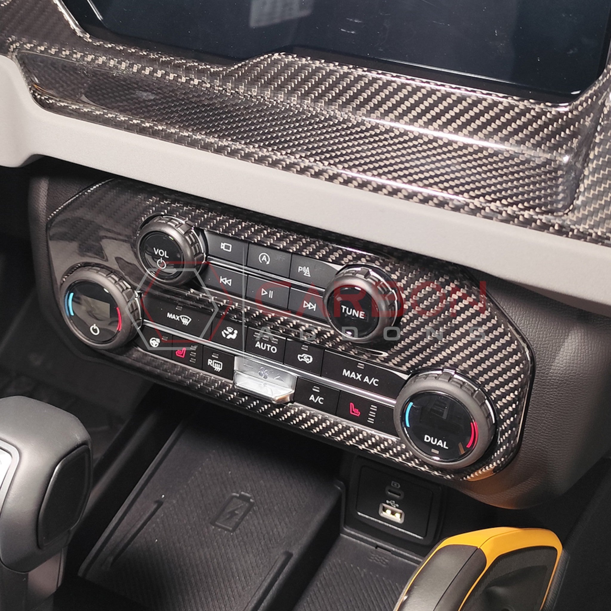 2021+ Ford Bronco Real Carbon Fiber Radio & AC Control Panel Cover