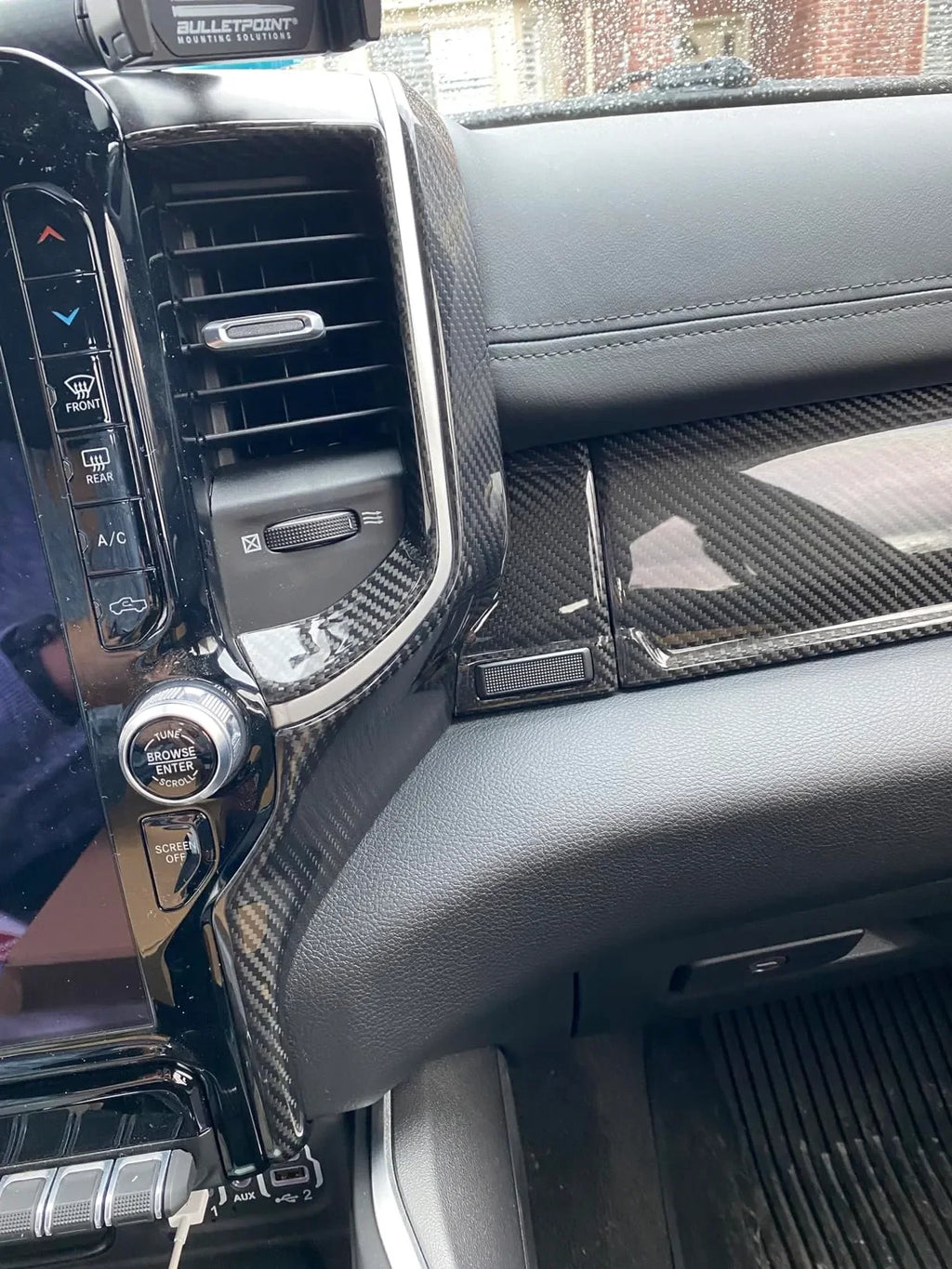 Ram Rho Screen 2019+ RAM 1500/TRX/RHO Radio Infotainment Screen Side Trim Hard Carbon ...