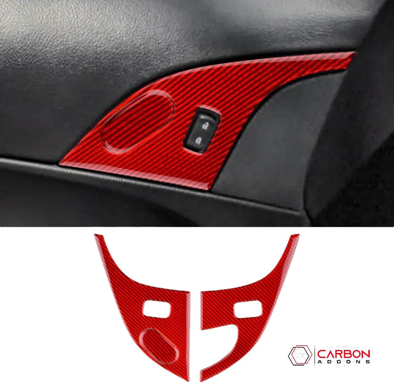 [3pcs Set] Real Carbon Fiber Door Lock Panel Switch Frame Overlay | C6 2005-2013 Corvette
