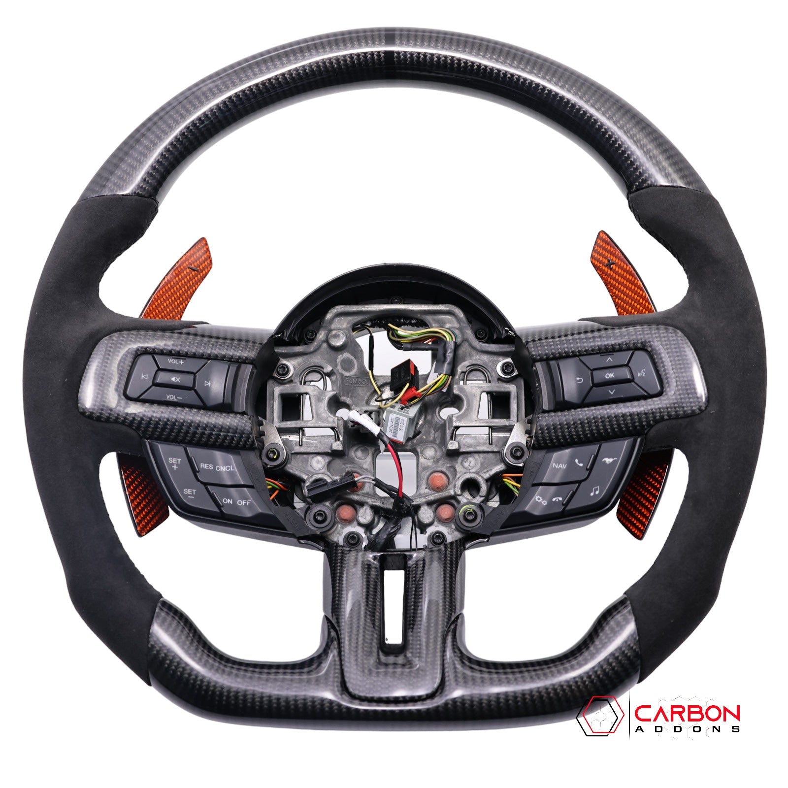 [Complete/Heated] Custom Carbon Fiber Steering Wheel for 2015-2023 Ford Mustang