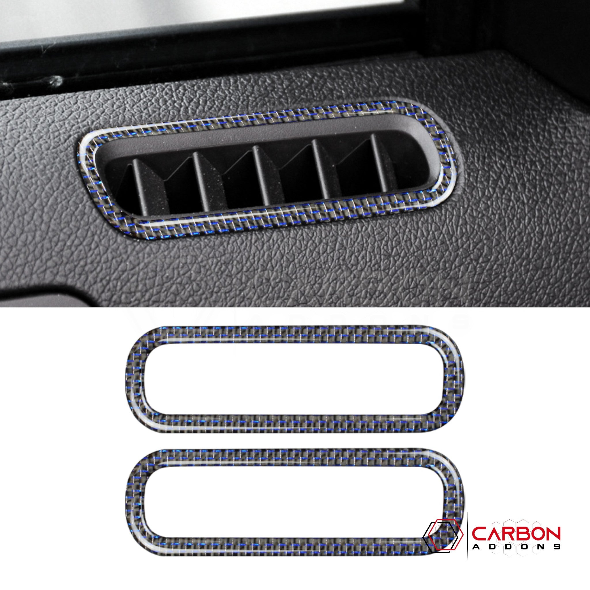 Mustang 2010-2014 Reflective Carbon Fiber Door AC Vent Trim Overlay
