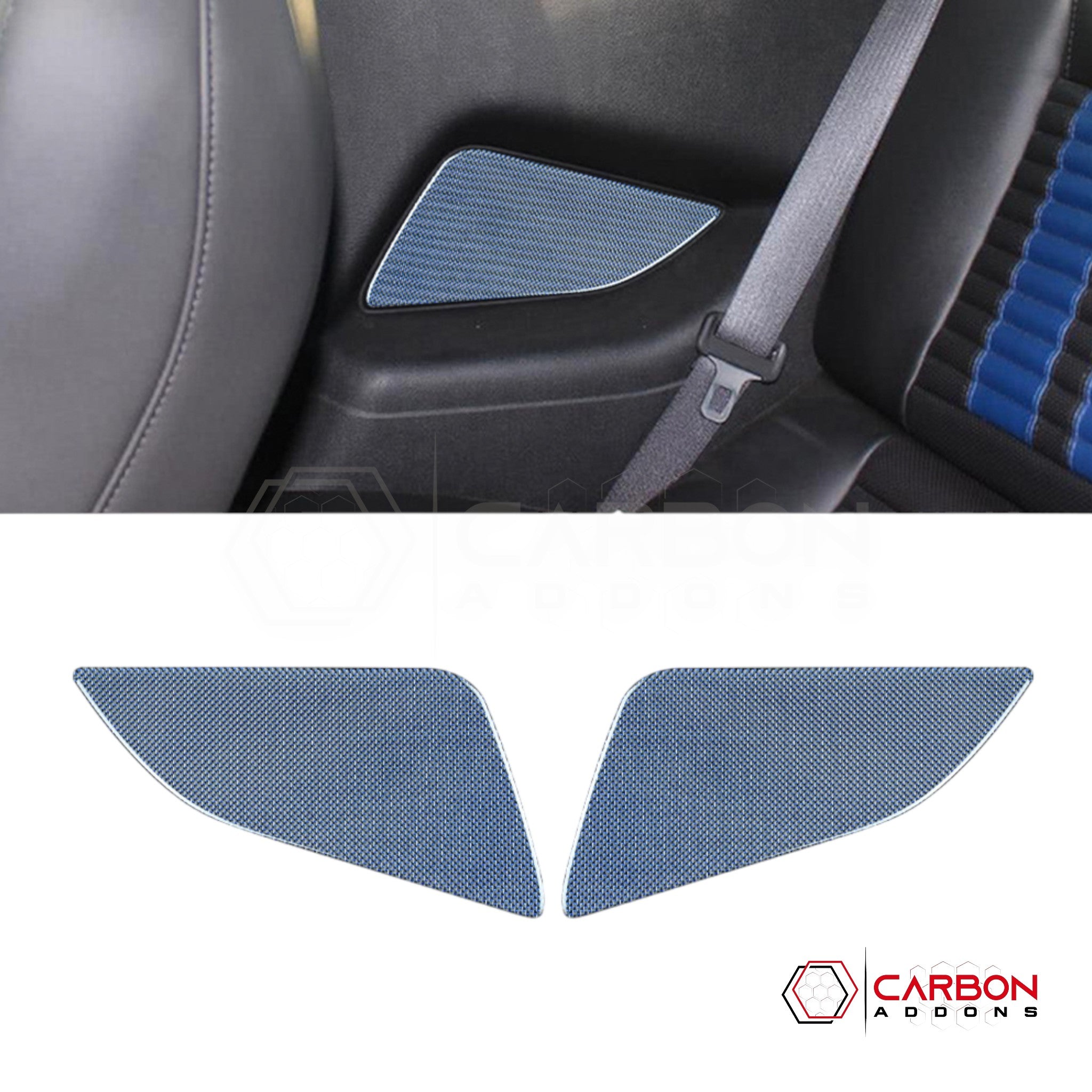 Mustang 2010-2014 Reflective Carbon Fiber Rear Seat Arm Rest Trim Overlay