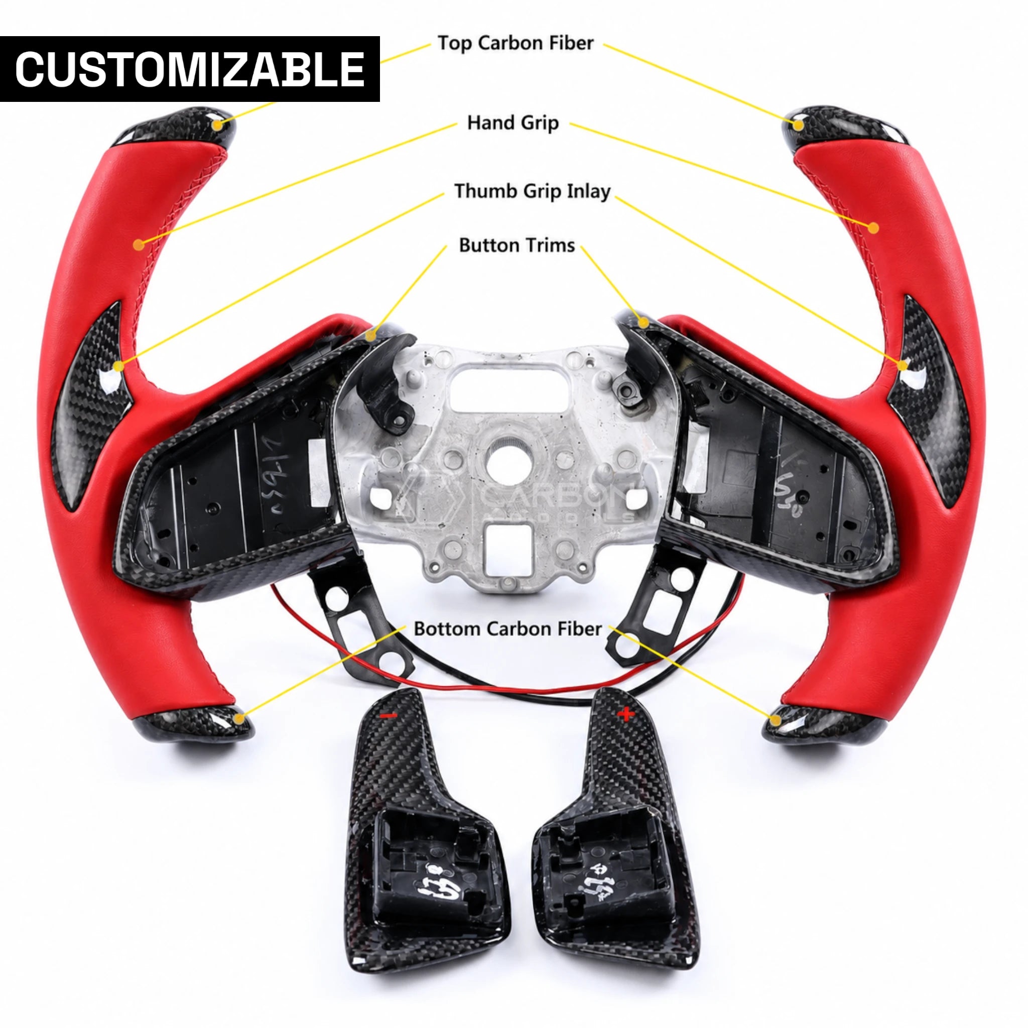 C8 Corvette F1 Competition Style Custom Made to Order Carbon Fiber Steering Wheel