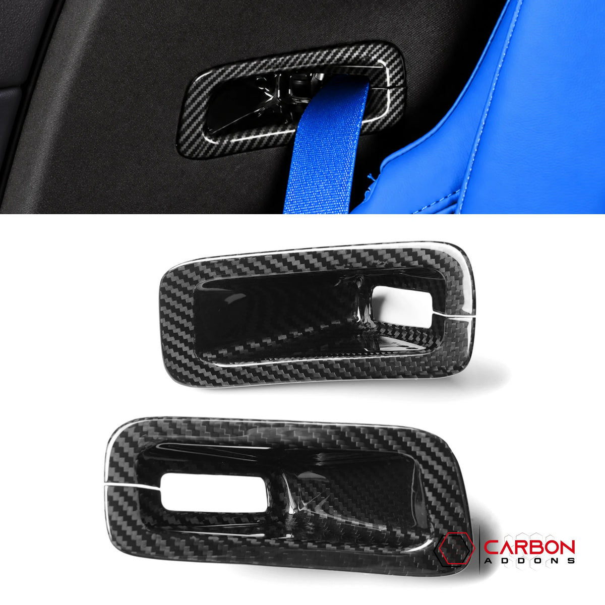 2020+ C8 Corvette Real Carbon Fiber B-Pillar Seat Belt Trim Cover