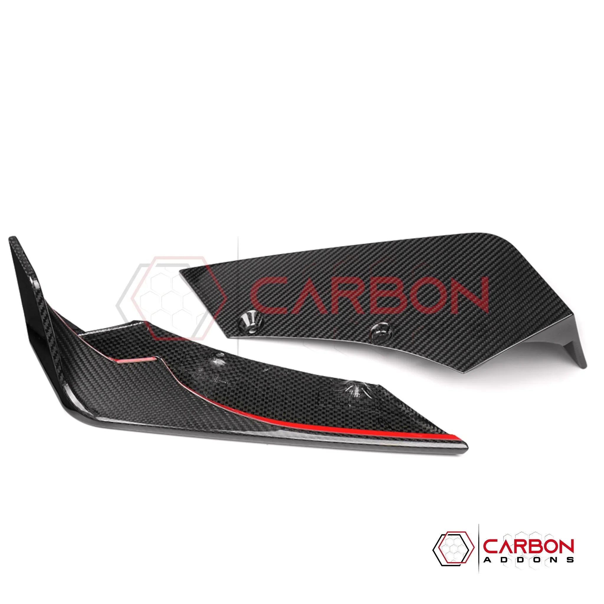 C8 Corvette Z06 / E-Ray Dry Carbon Fiber Rear Diffuser Side Splitter Blades – OEM Mount