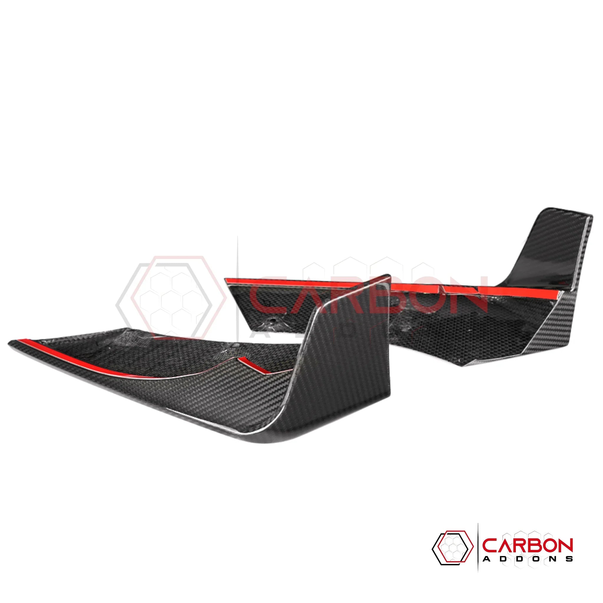 C8 Corvette Z06 / E-Ray Dry Carbon Fiber Rear Diffuser Side Splitter Blades – OEM Mount