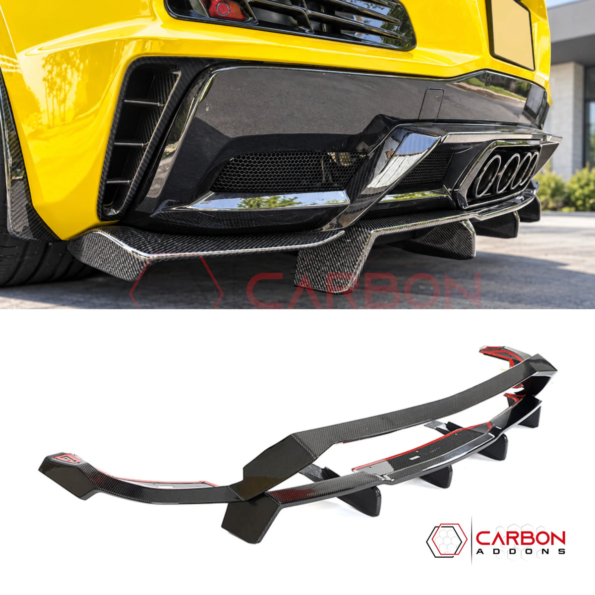 C8 Corvette Z06/ZR1 Real Carbon Fiber Rear Bumper Diffuser | 2023–2027