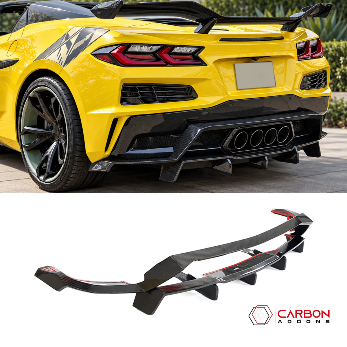 C8 Corvette Z06/ZR1 Real Carbon Fiber Rear Bumper Diffuser | 2023–2027