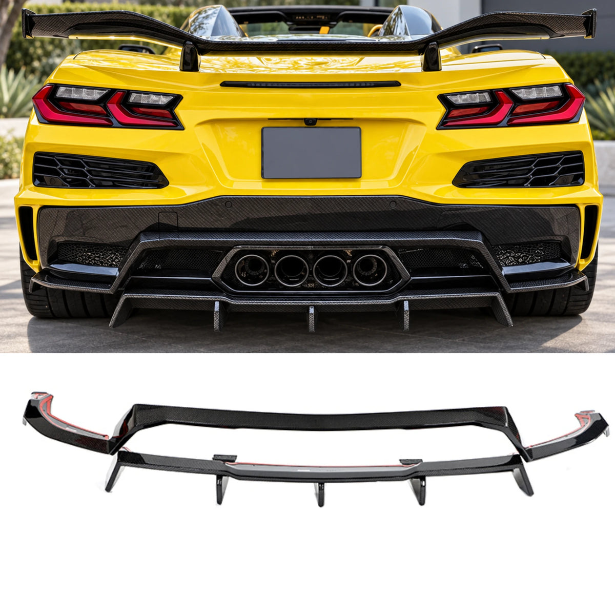 C8 Corvette Z06/ZR1 Real Carbon Fiber Rear Bumper Diffuser | 2023–2027