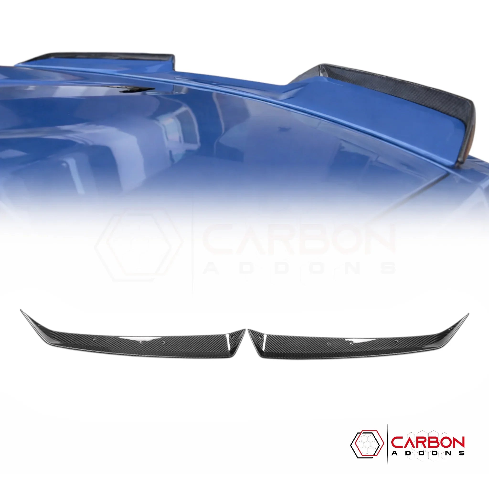 C8 Z06 / E-Ray / ZR1 Carbon Fiber Spoiler Wicker Extensions – Bolt-On OEM Style