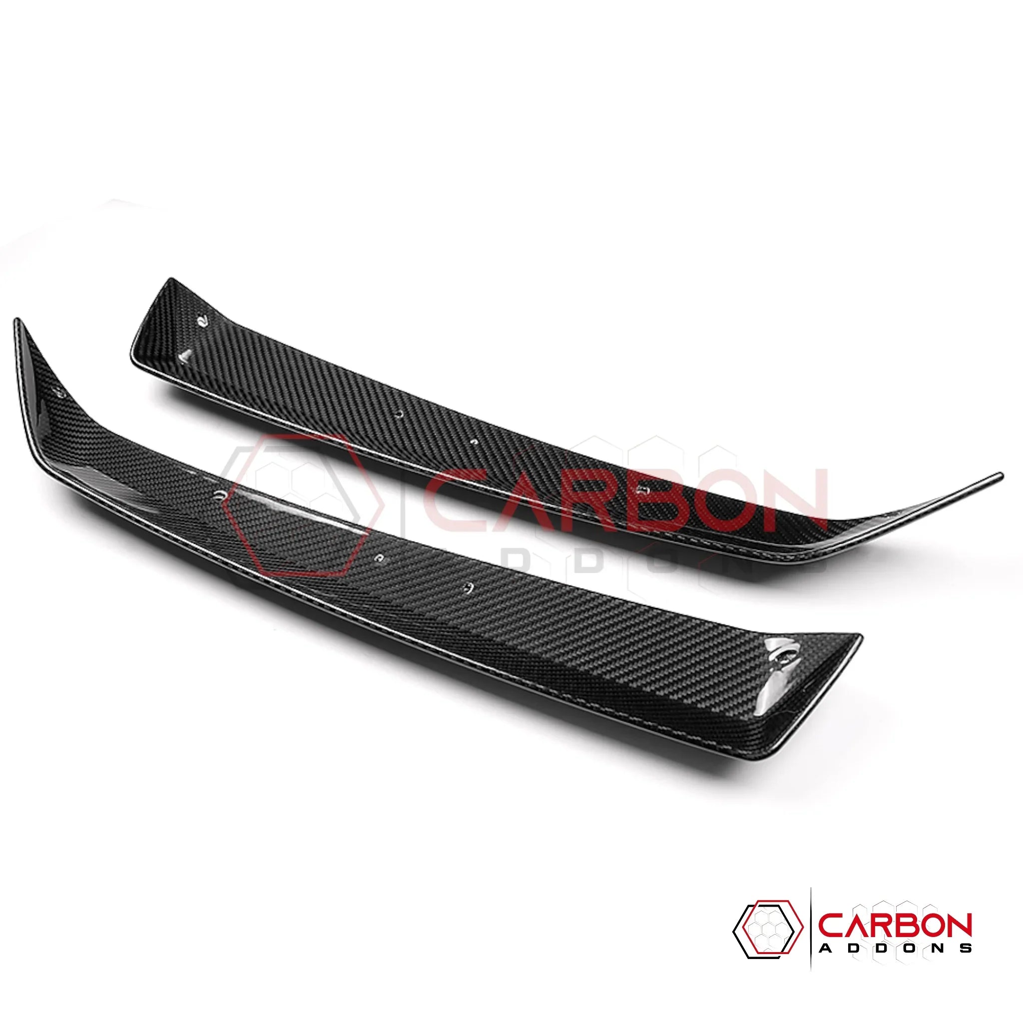 C8 Z06 / E-Ray / ZR1 Carbon Fiber Spoiler Wicker Extensions – Bolt-On OEM Style
