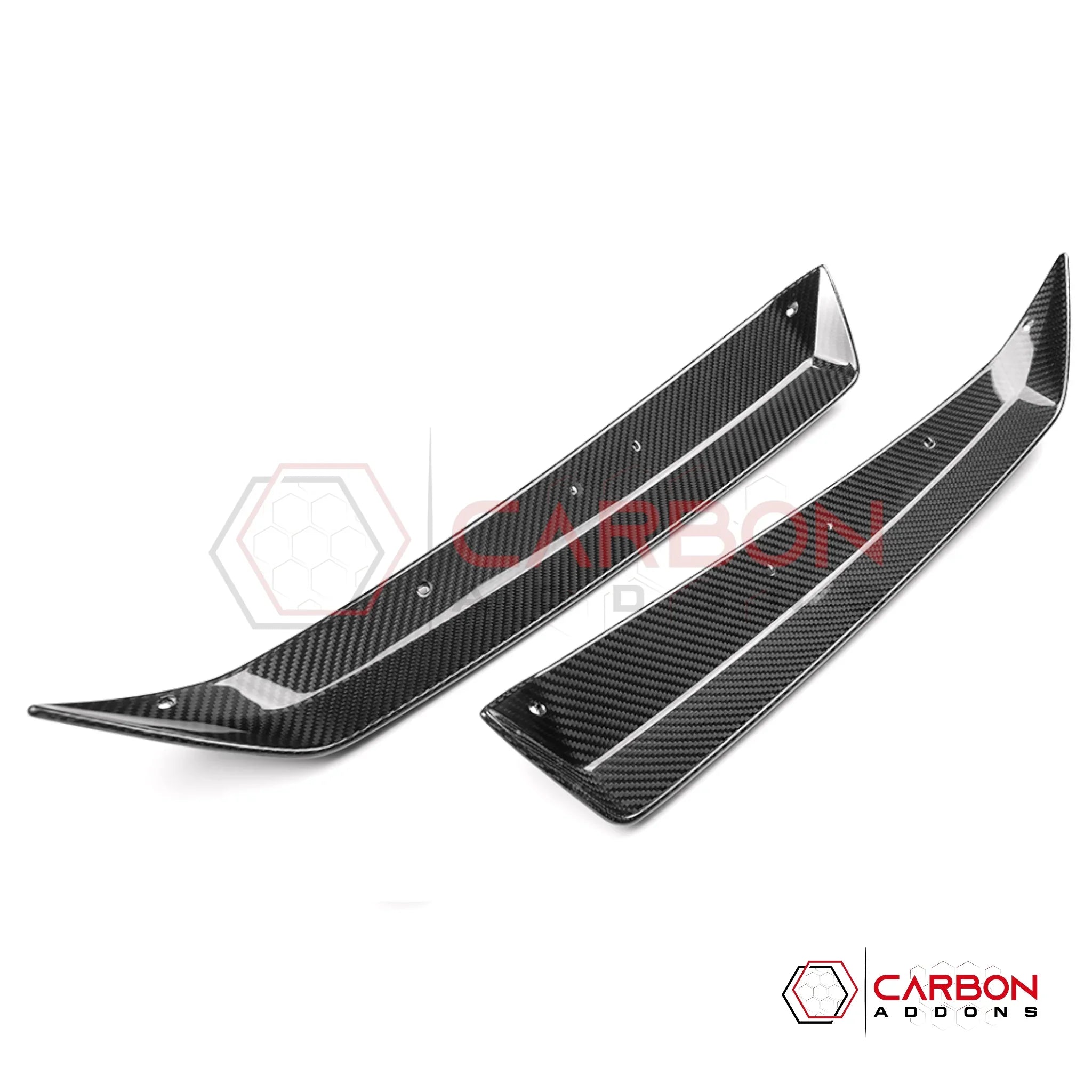C8 Z06 / E-Ray / ZR1 Carbon Fiber Spoiler Wicker Extensions – Bolt-On OEM Style