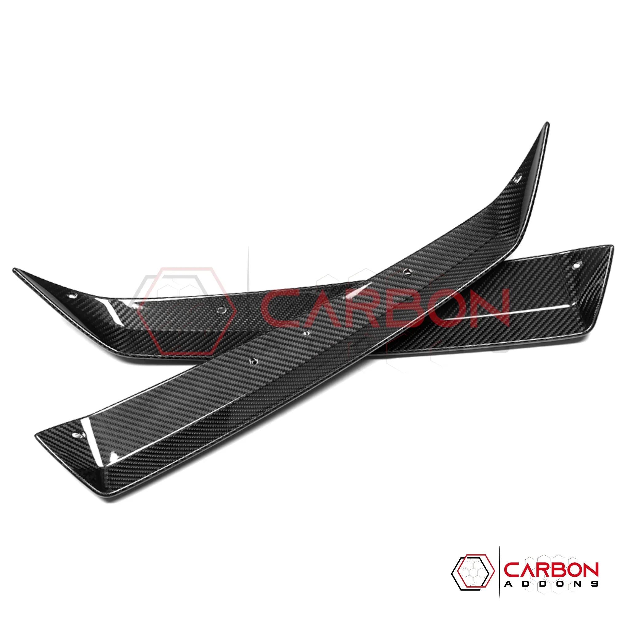 C8 Z06 / E-Ray / ZR1 Carbon Fiber Spoiler Wicker Extensions – Bolt-On OEM Style
