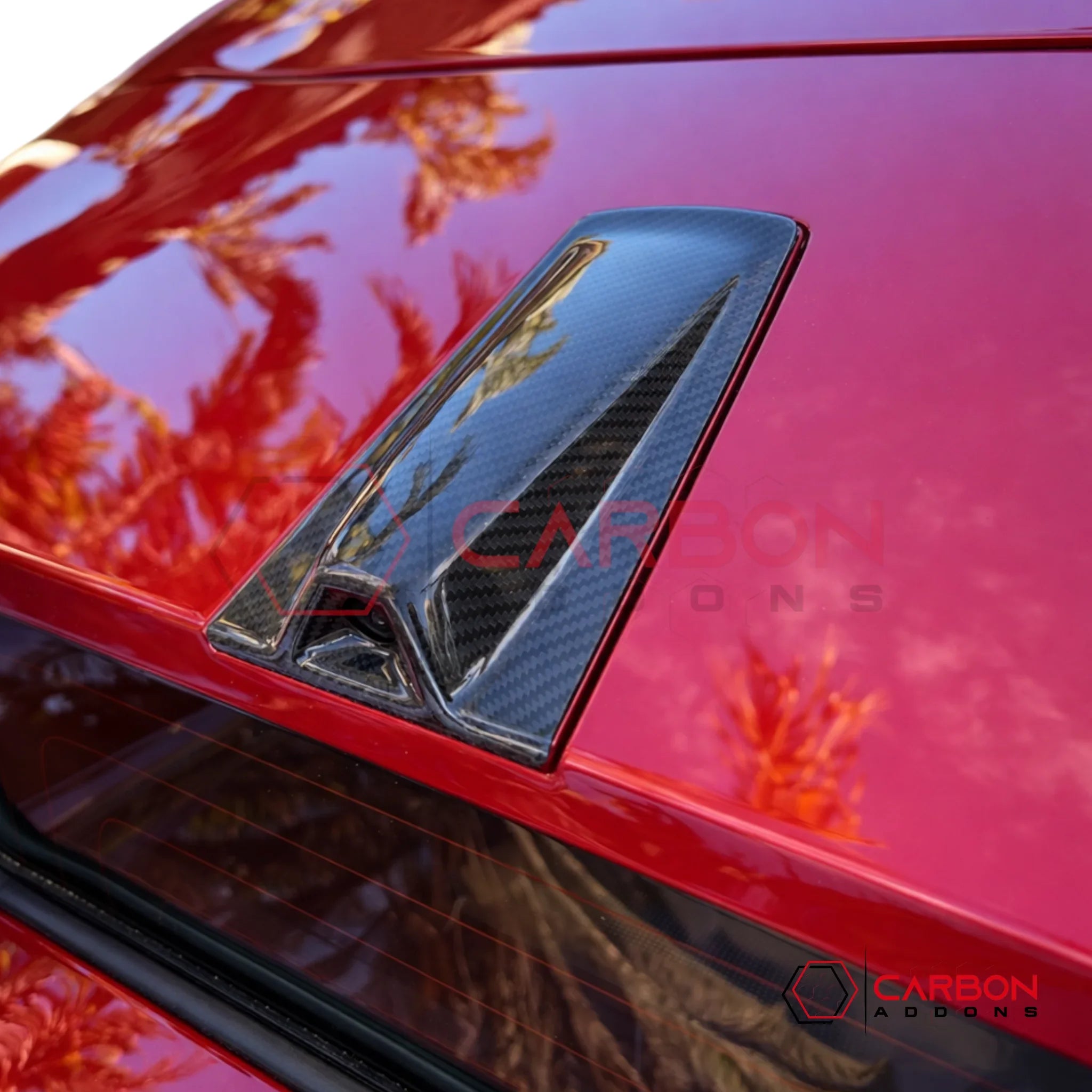 C8 Corvette Convertible Carbon Fiber Rear Decklid Camera Trim Cover | Exterior Upgrade (2020–2026))