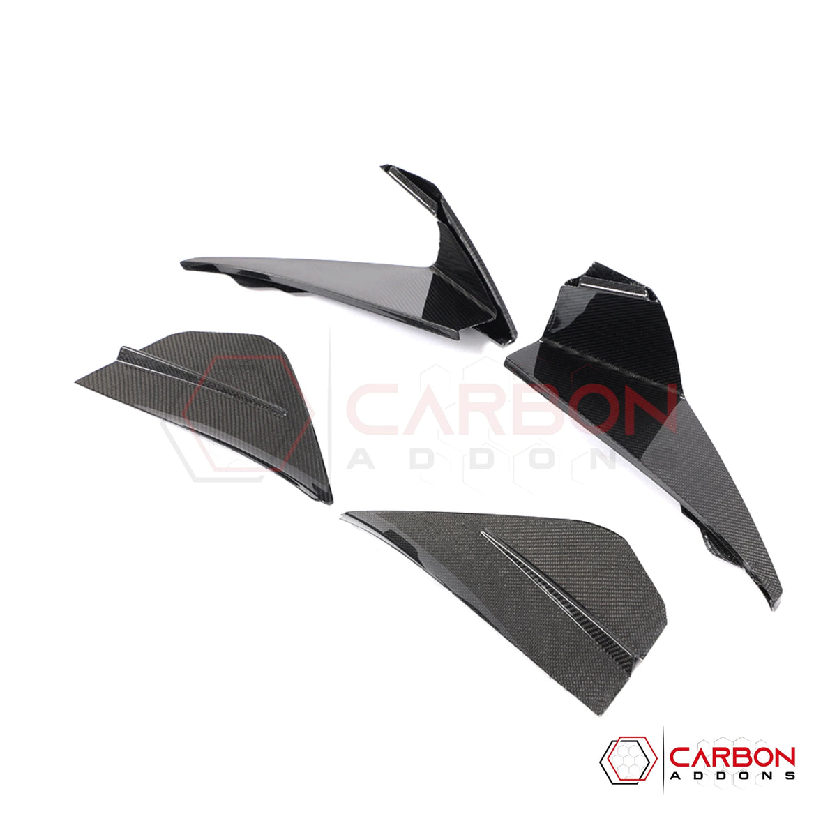Carbon Fiber Fog Light Air Intake Vent Covers for 2018–2023 Ford Mustang GT
