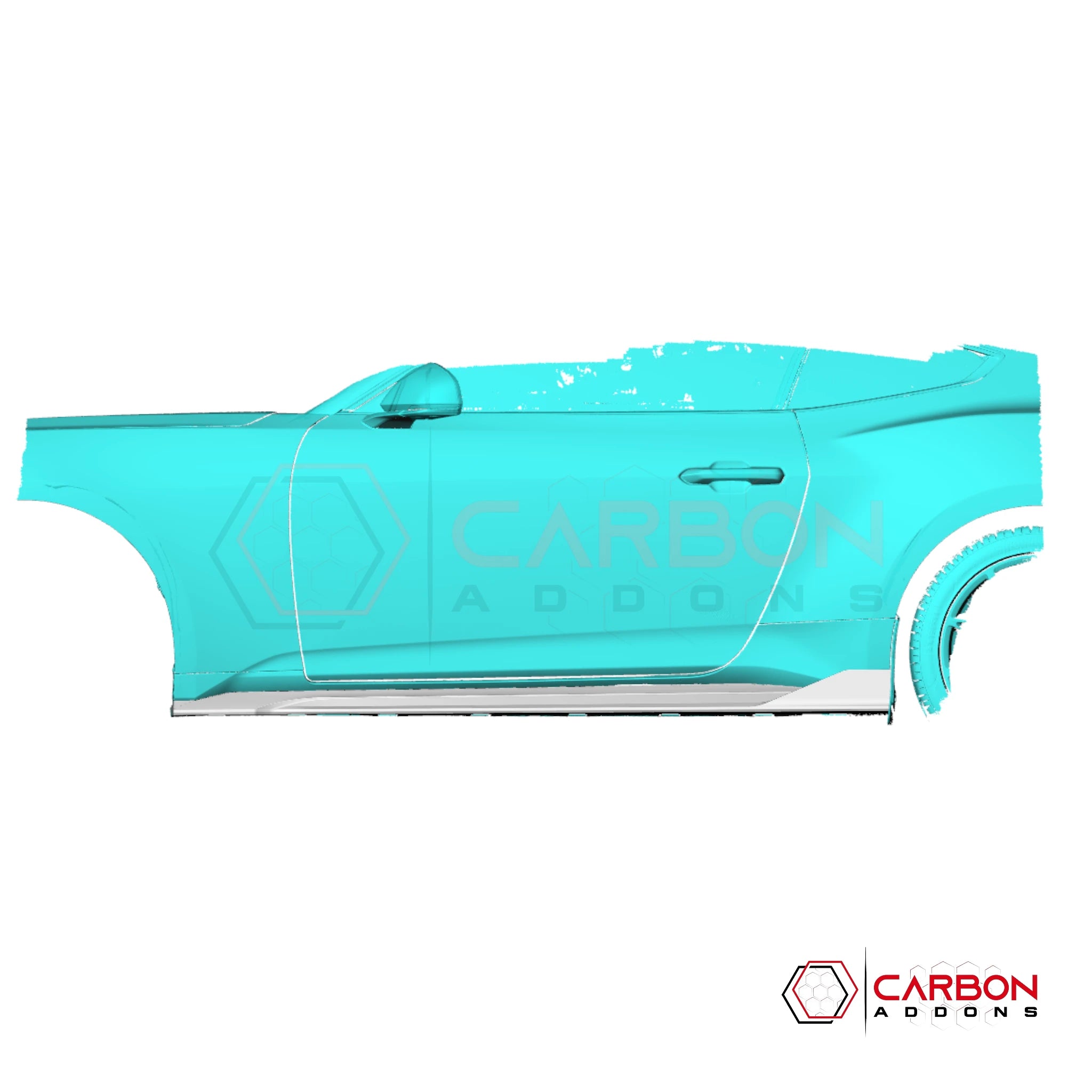 2024+ Ford Mustang S650 Carbon Fiber Side Skirts with winglet