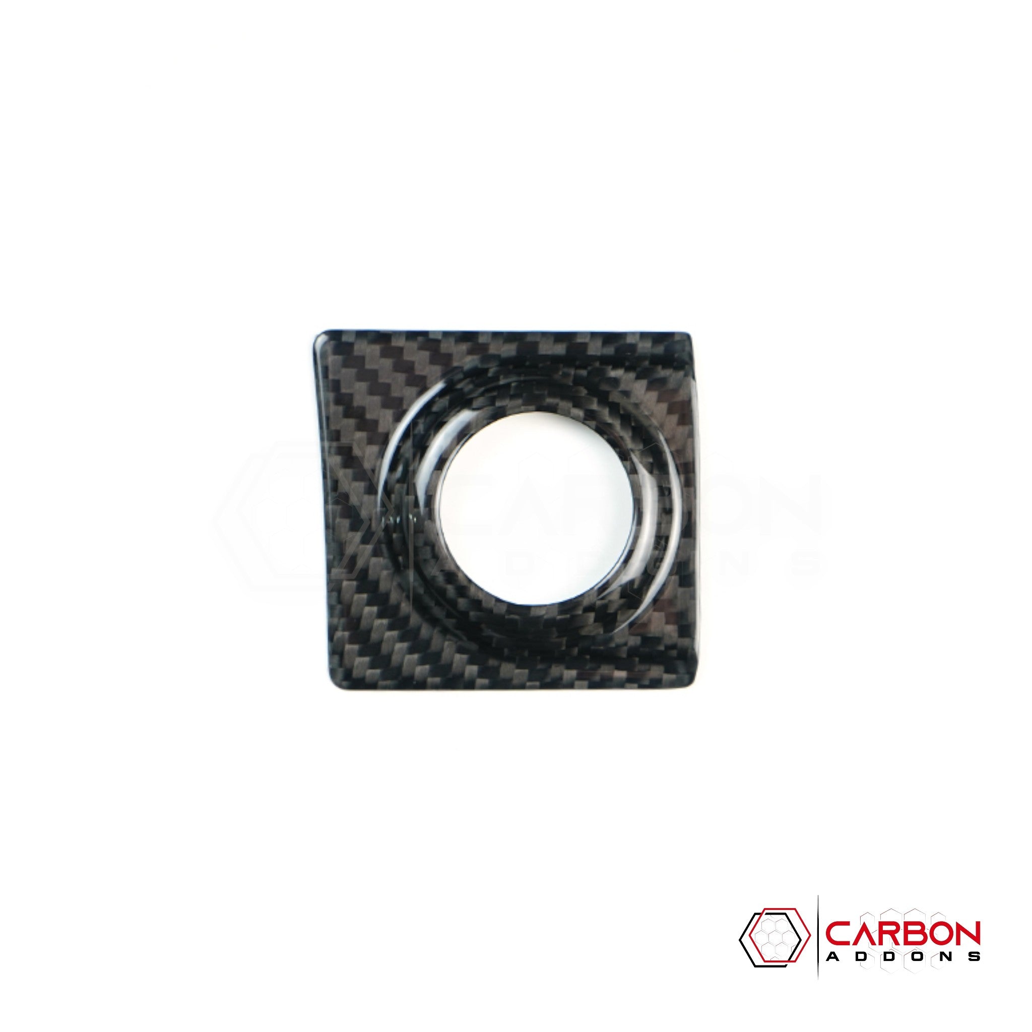 Carbon Fiber Start Stop Button Surround Cover for 2021–2025 Ford F-150 & 2021–2023 Ford F-250