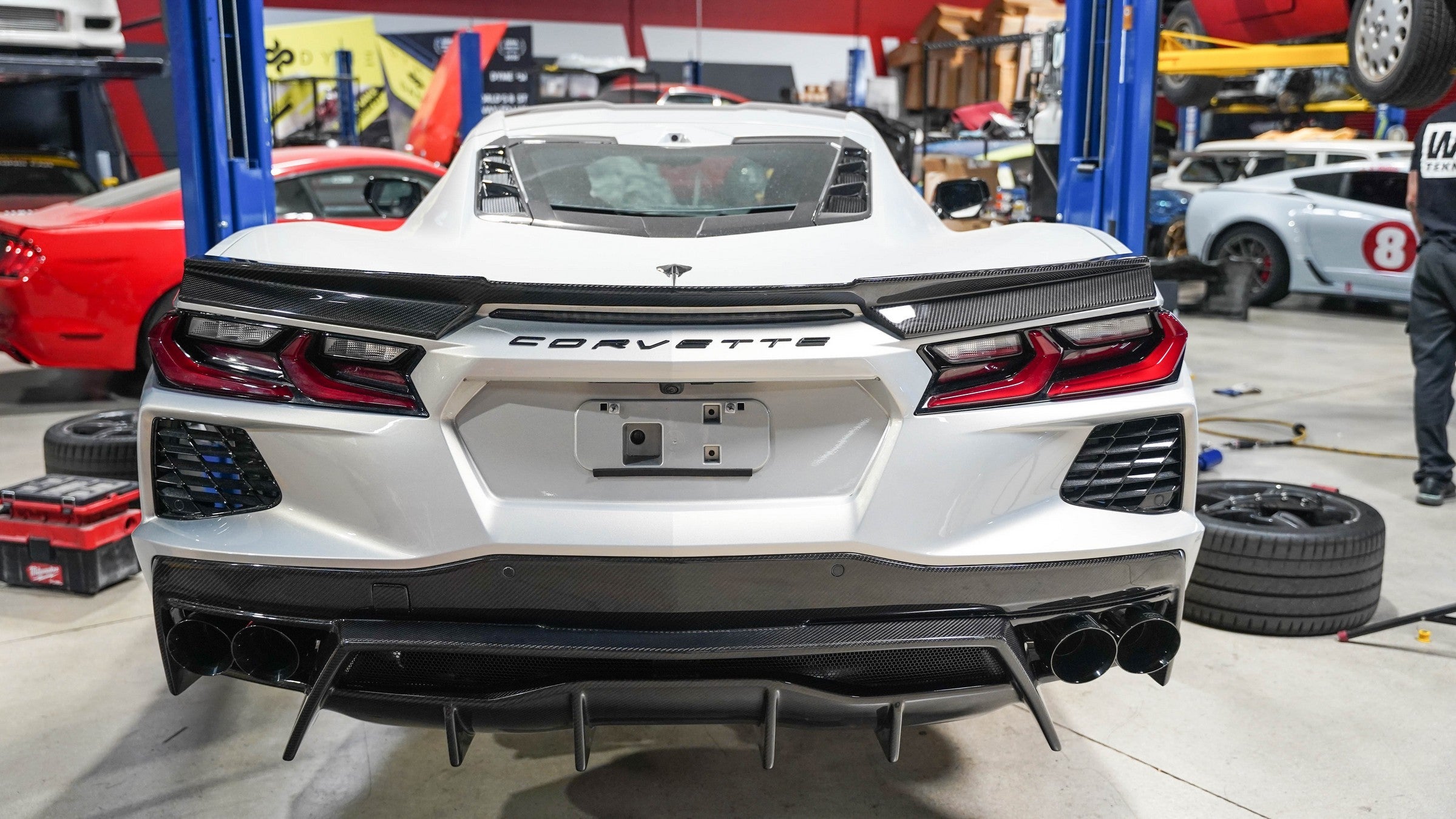 APR Performance Carbon Fiber Rear Spoiler Delete Panel for Chevrolet Corvette C8