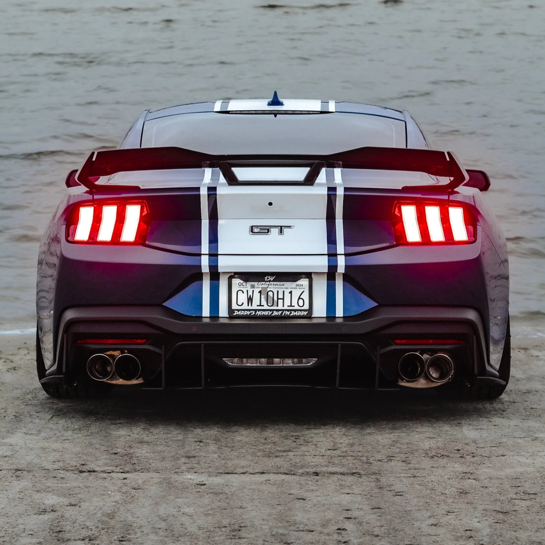 2024+ Ford Mustang S650 GT Performance Pack Rear Diffuser – Stealth Style Quad Tip Aero Diffuser