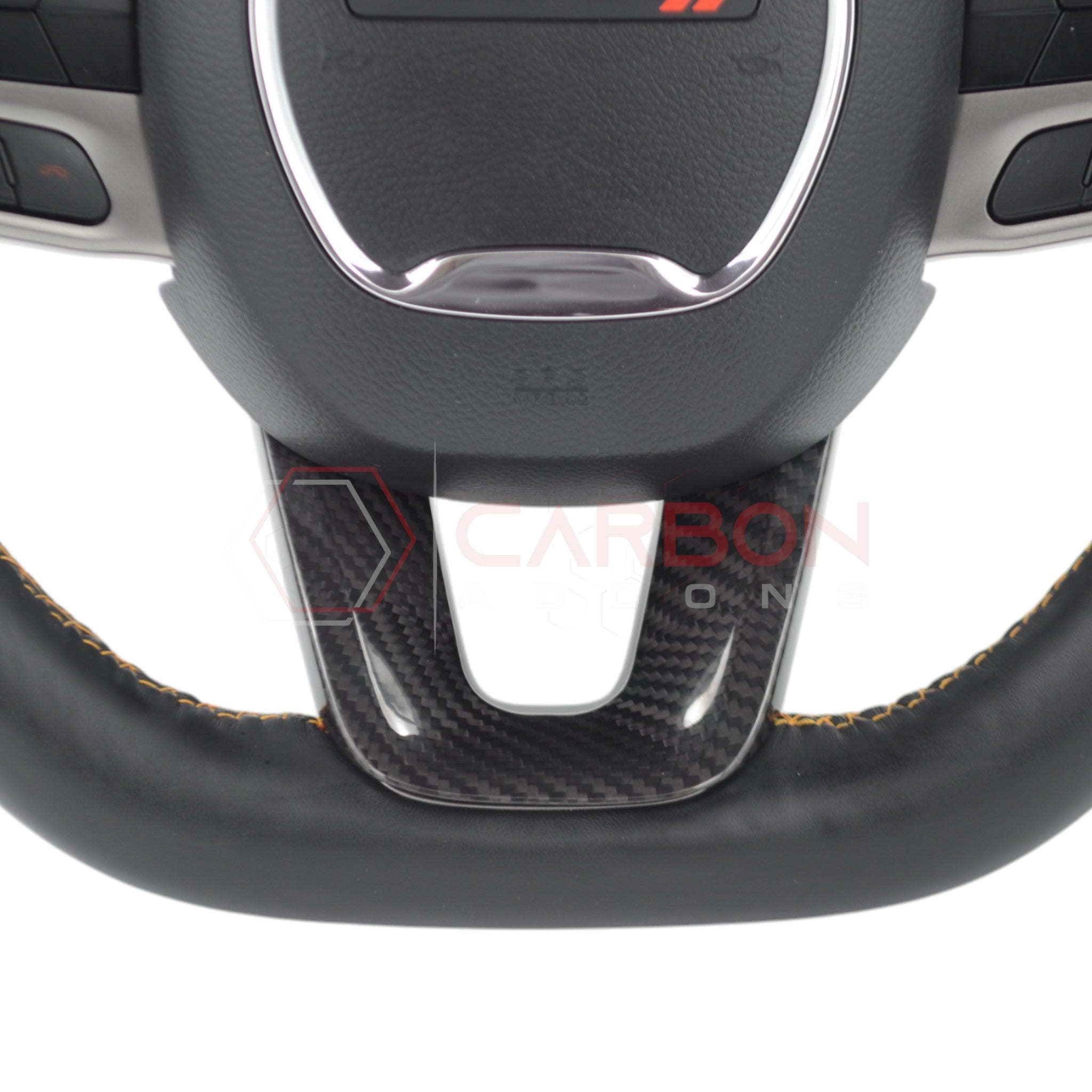 Dodge Charger Challenger Durango 2015-2023 Carbon Fiber Flat Bottom Lower Steering Wheel Trim Cover