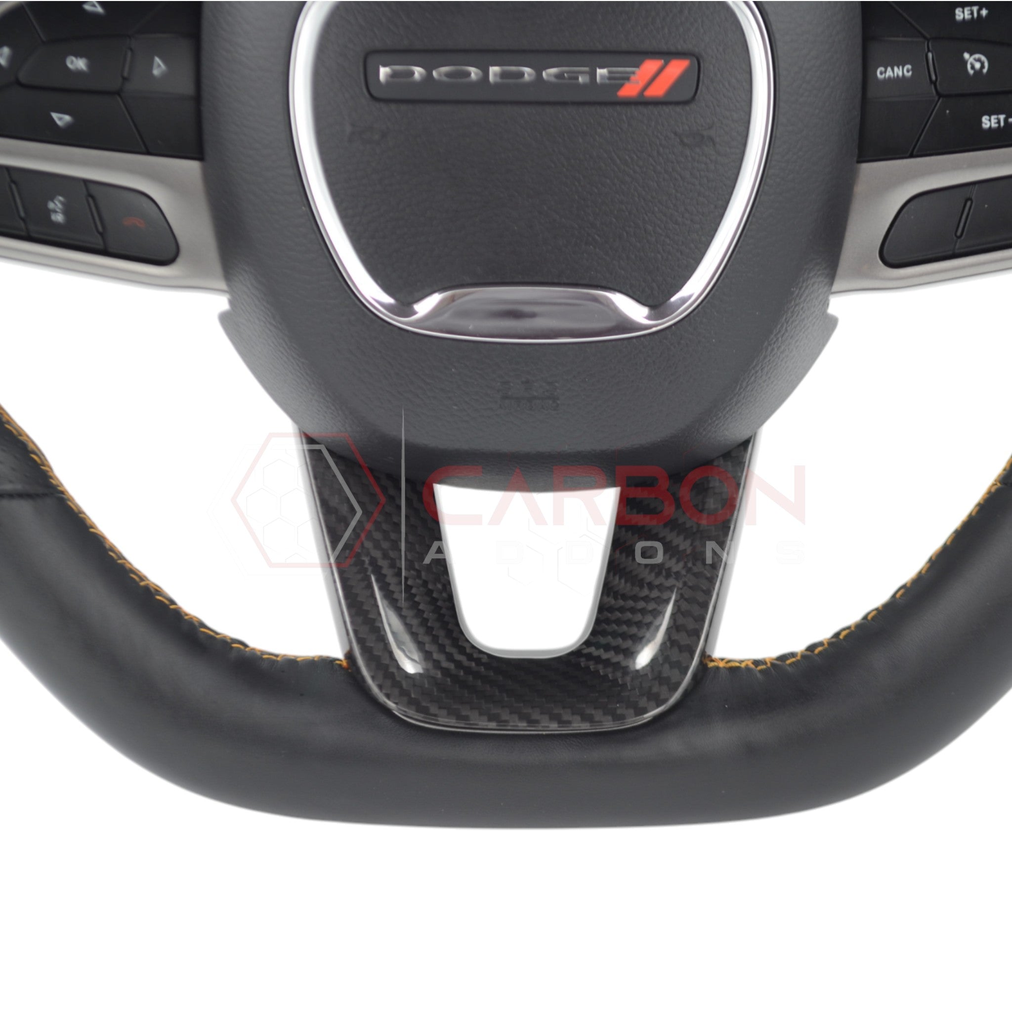 Dodge Charger Challenger Durango 2015-2023 Carbon Fiber Flat Bottom Lower Steering Wheel Trim Cover