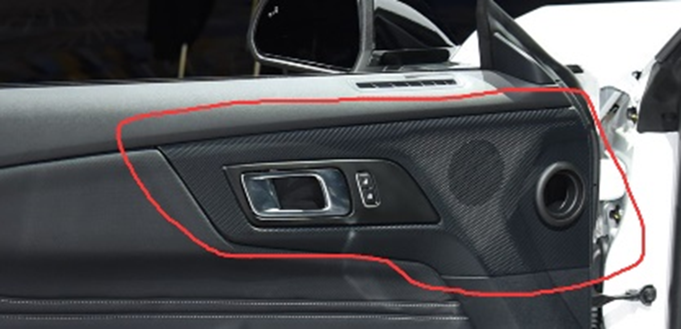 [Coming Soon] 2pcs Set 2024-Up S650 Ford Mustang Hard Carbon Fiber Door Handle/Speaker Panel Trim Cover