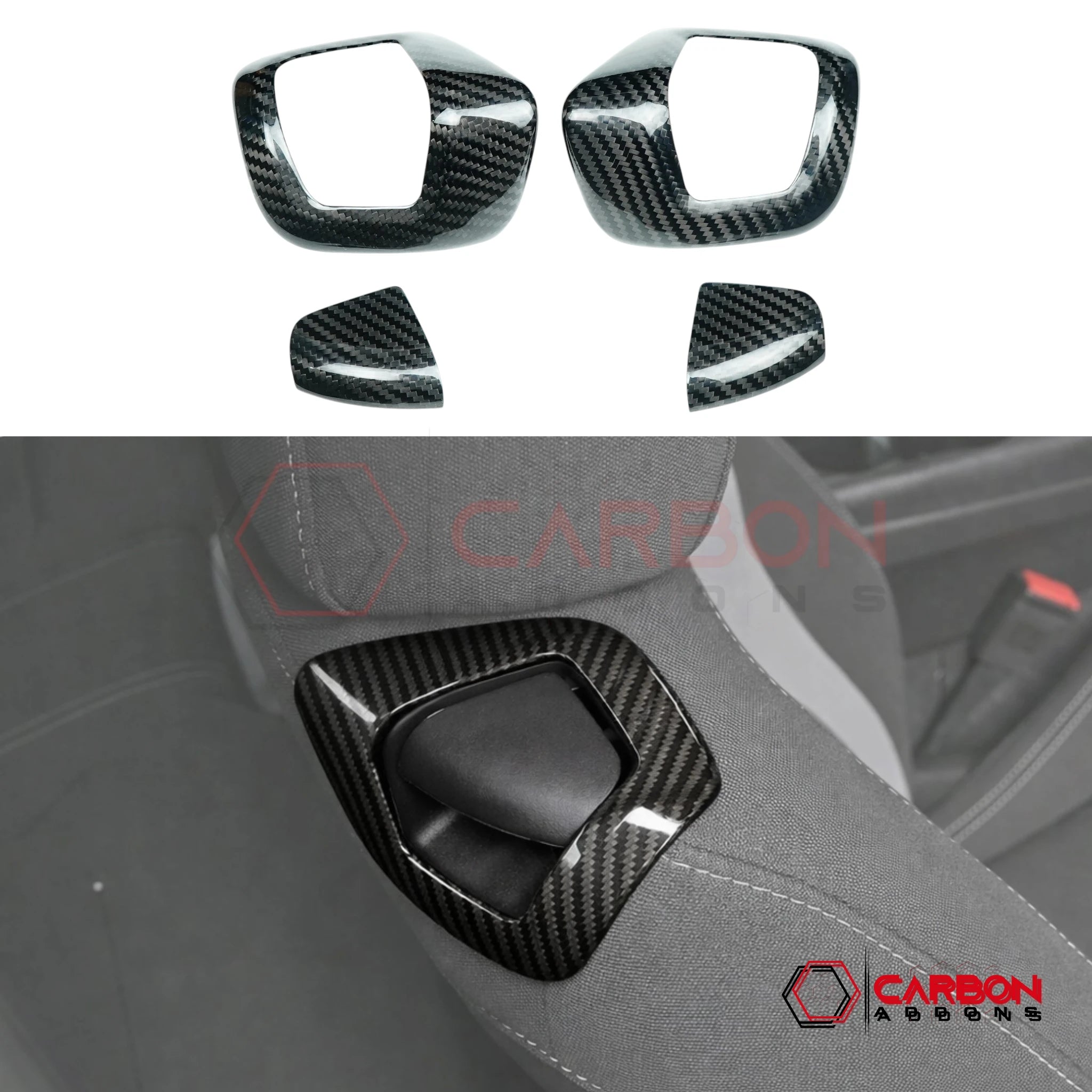 2016–2024 Chevrolet Camaro Real Carbon Fiber Seat Release Lever Trim & Handle Covers