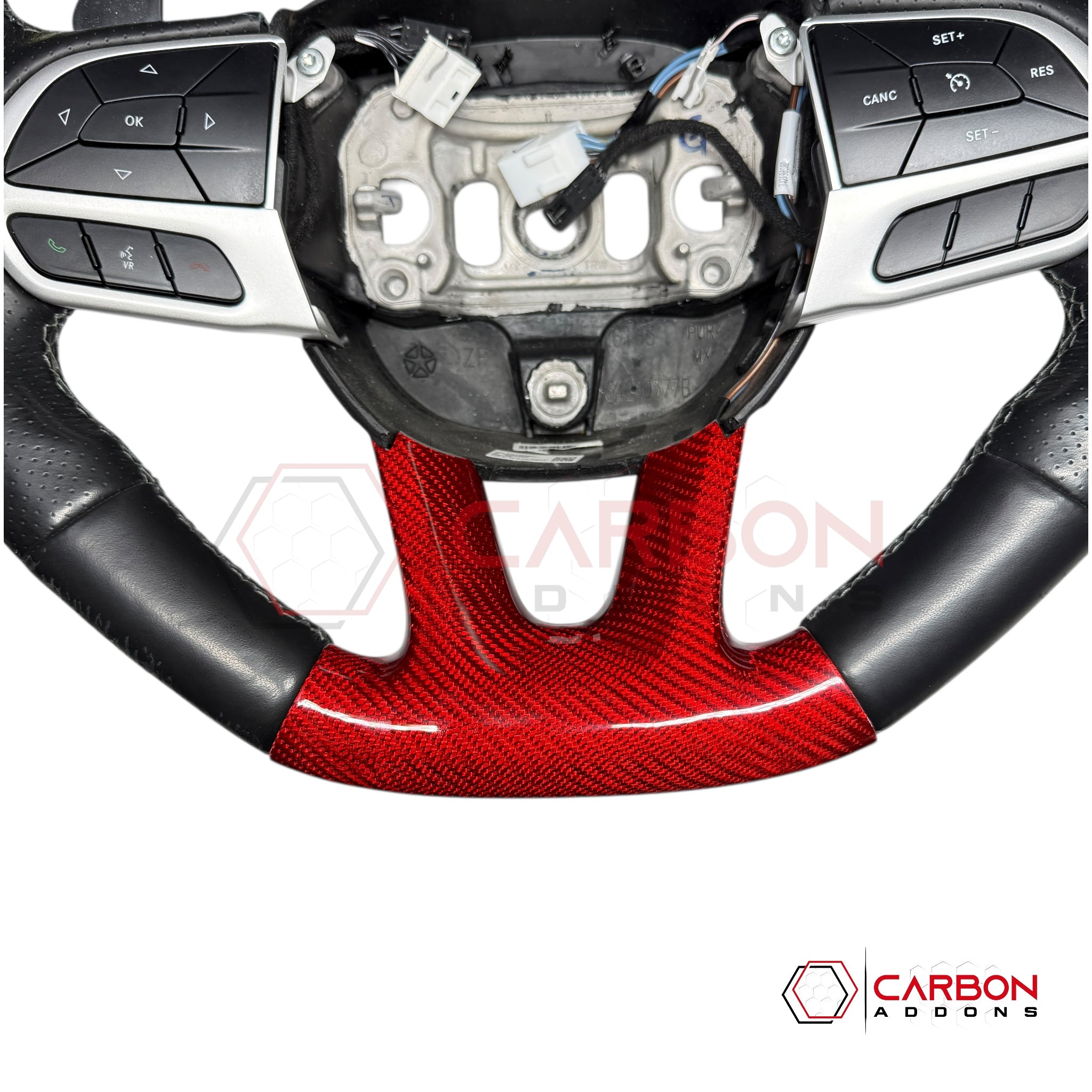 Dodge SRT Charger Challenger Durango 2015+ Carbon Fiber Flat Bottom Lower Steering Wheel Trim Cover