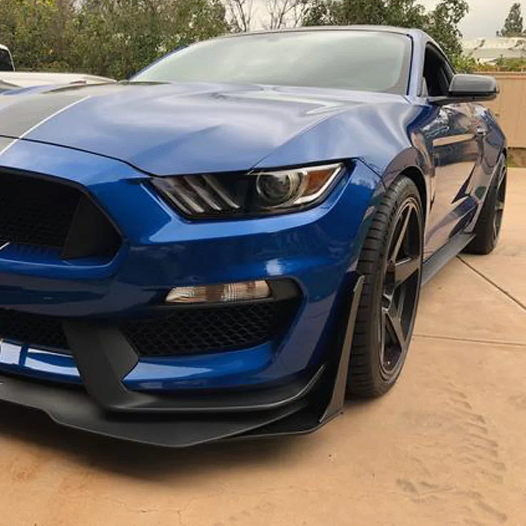 2015–2023 Ford Mustang "GT500-Style" Splitter Winglets & Fender Extensions – Front Aero Extensions (HDPE)