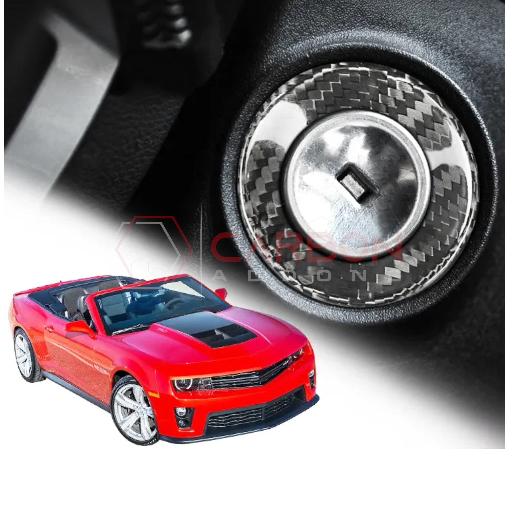 Camaro 2010-2015 Real Carbon Fiber Ignition Keyhole Ring Trim Cover