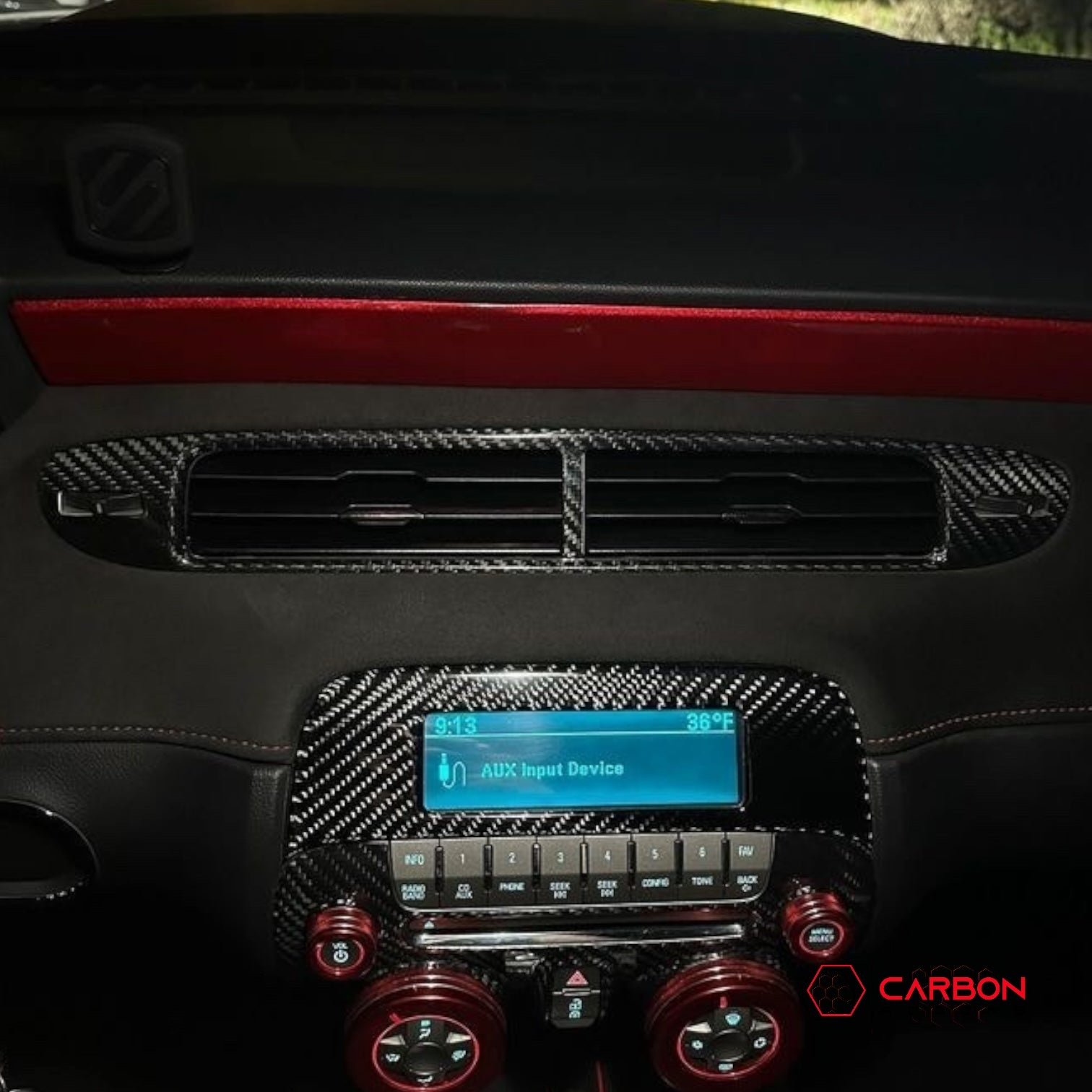 2013-2015 Chevy Camaro Carbon Fiber Dash AC Vent Trim Cover