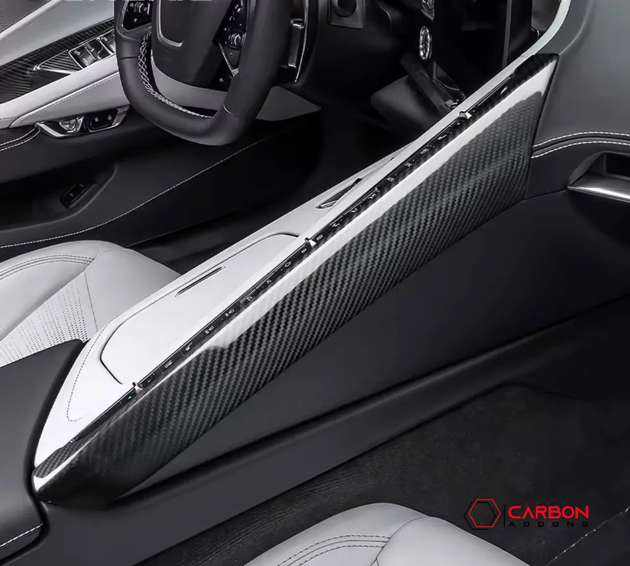 C8 Corvette Carbon Fiber Upper Right Center Console Cover